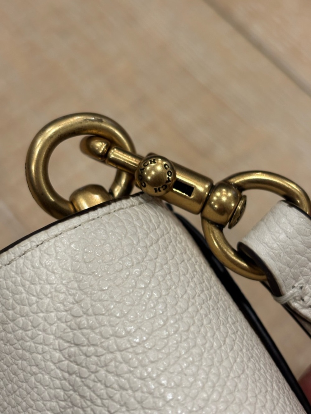 Coach Tabby 26 Shoulder Bag in Polished Pebble Leather - Chalk - Picture 12 of 16